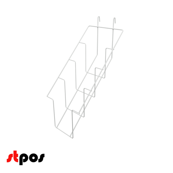 00_Полка на сетку для колготок наклонная 4 ячейки на сетку, RAL9003, Белый