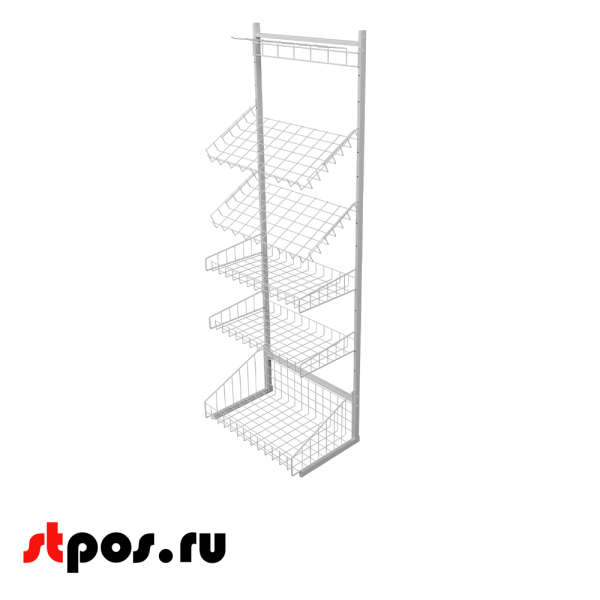 00_НАБОР Стойка прикассовая односторонняя 1850х640х500 мм, RAL 9016, цвет белый