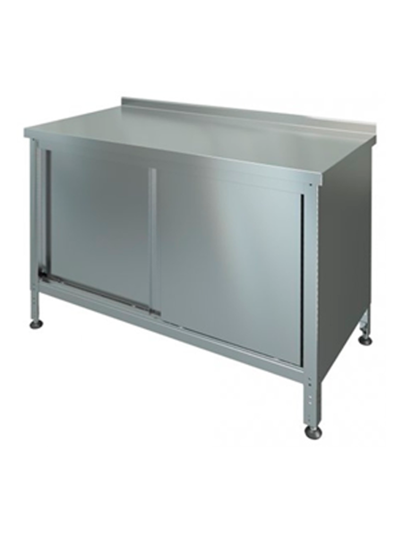 sk_Стол-тумба купе с бортом СТК-0-1400/600, 1400х600х865мм, нержавеющая сталь