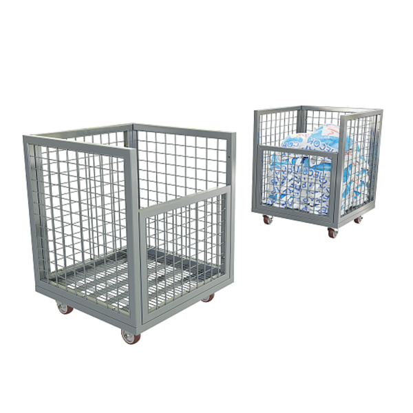 sk_Корзина мобильная 600х600 мм, h 750 мм, набор, Глянец, RAL7015 Серый, спец.цвет