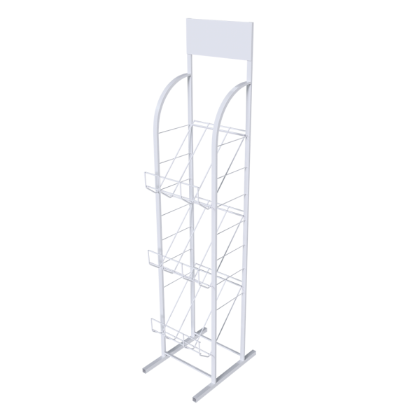 sk_Стенд для печатной продукции А4 с 3 полками 1440х370х265мм, RAL9016, Белый