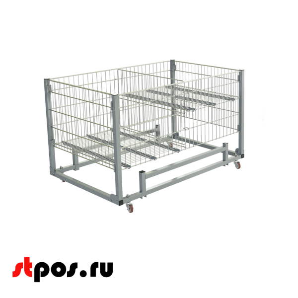 00_Стол для распродаж мобильный с двойным дном 1200х800х500 мм, h 800 мм, Цинк