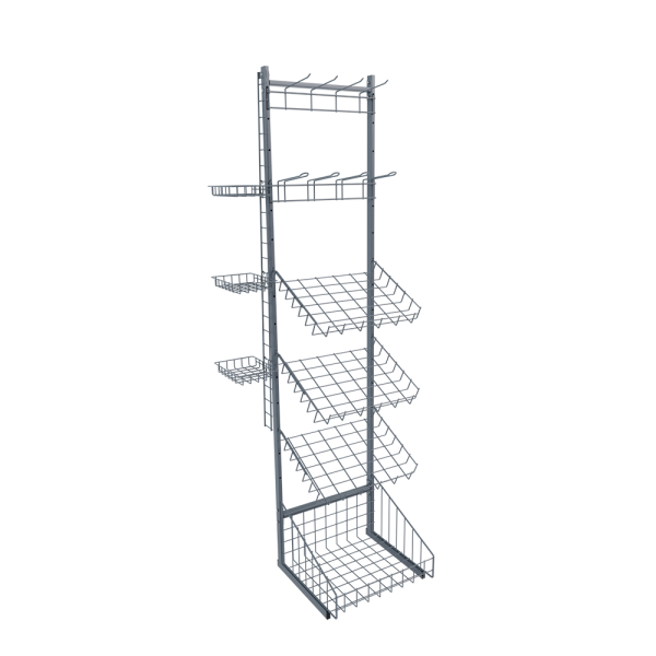 sk_1_НАБОР Стойка прикассовая для выпечки (1кор,3пол.нак.,1греб.штыр,1греб.яз.,3полки мини),RAL7024 Серый
