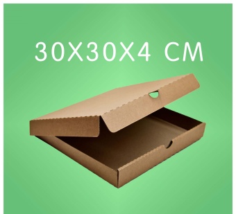 01_Коробка для пиццы 300х300х40 мм, Бурый
