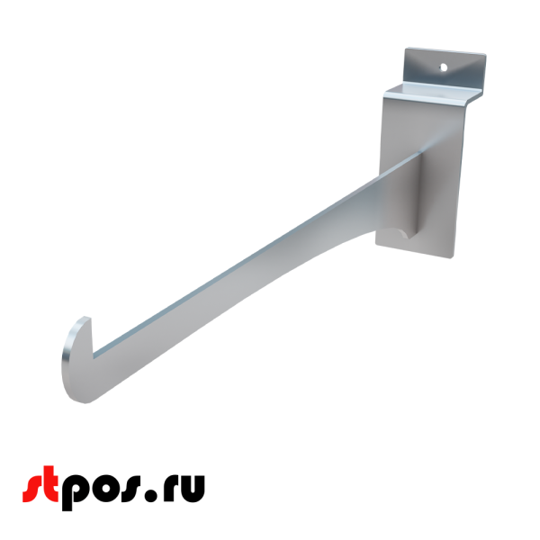 00_Полкодержатель для экономпанели прямой для стеклянной полки 360мм хром