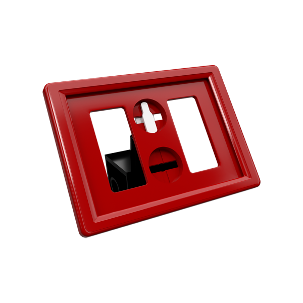 sk_Рамка ТЕХНО А8 красная, черный держатель TECHNO CL