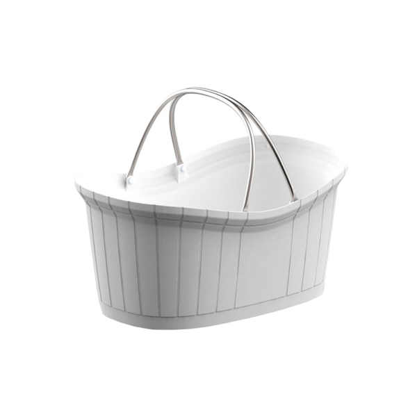 sk_Корзина покупательская пластиковая с двумя алюминиевыми ручками DELUX 12л, Белый