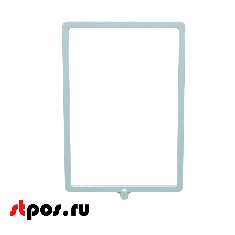 03_Пластиковая рамка А4 с интегрированным Т-держателем PFT-A4, под крепление диаметром 9мм, Белая