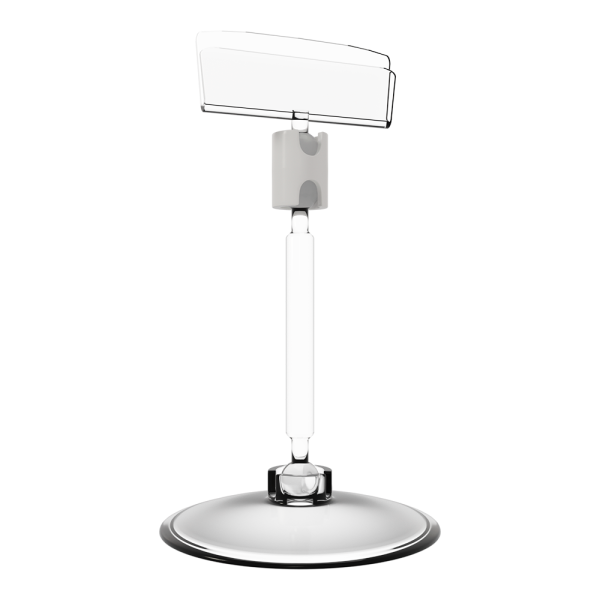 sk_Ценникодержатель на круглой подставке BASE-CLIP ножка  50мм, Прозрачный
