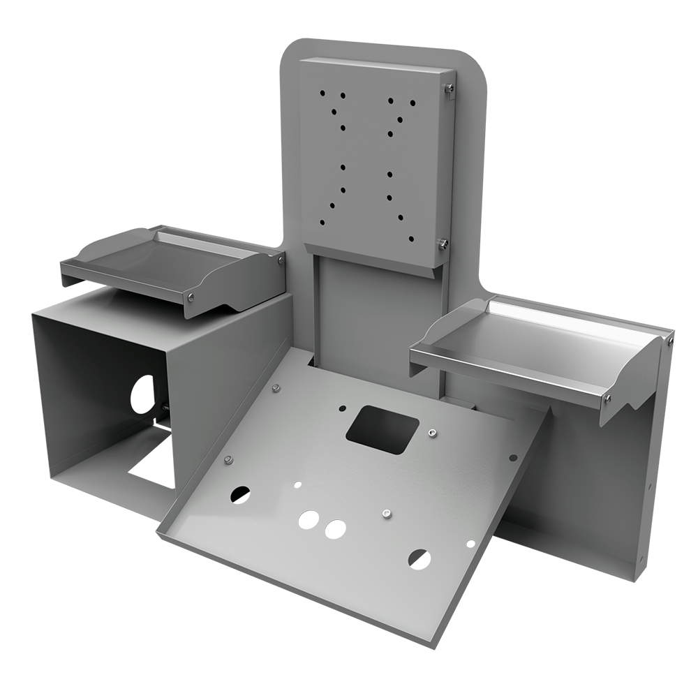 sk_2_Модуль кассира 2Т для кассовых боксов Штрих-М, Шагрень, RAL9022 Серый