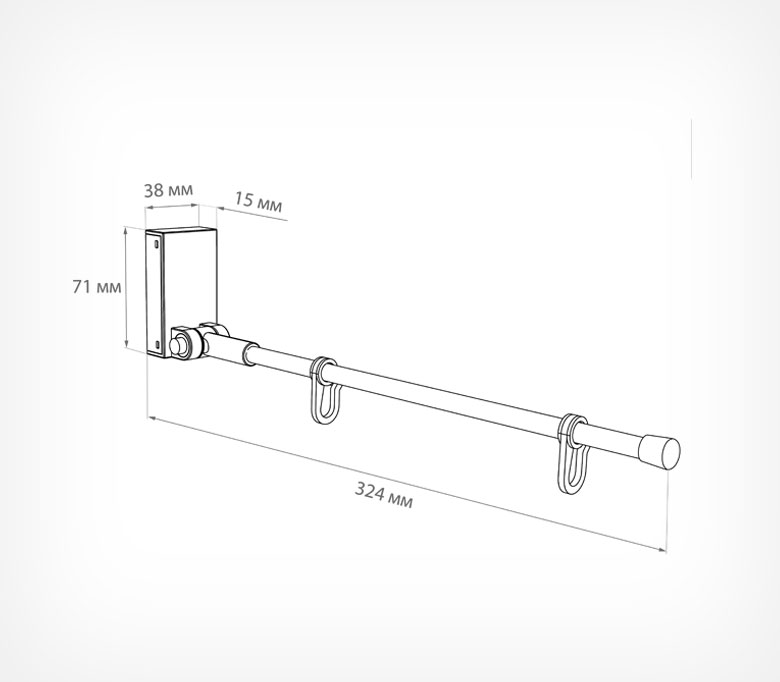 04_Магнитный держатель вывески на крючках с прямой трубкой MAG-SW-TUBE-I