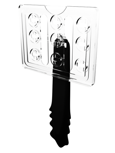 sk_Рамка ТЕХНО А7 прозрачная, черный держатель TECHNO STICK-ICE