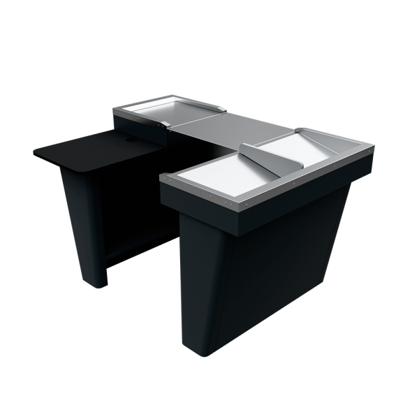 sk_Кассовый бокс Stream-XL-150 v3.0 (шлиф. нерж., вырезы ДЯ FT, МК2Т, шир.накоп),RAL7016,Серый,Левый