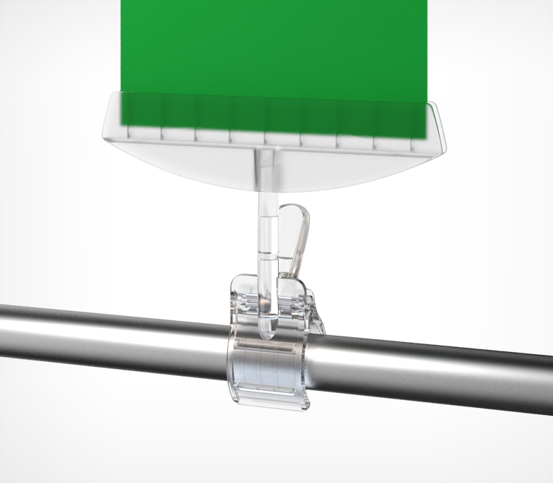 02_Держатель акрилового кармана на прищепке CLAMP-ACR, ширина 210 мм