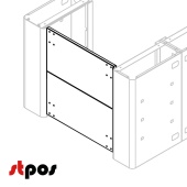 Защитный экран для кассового бокса МИНИМАРКЕТ (2 панели), RAL 3020, Красный