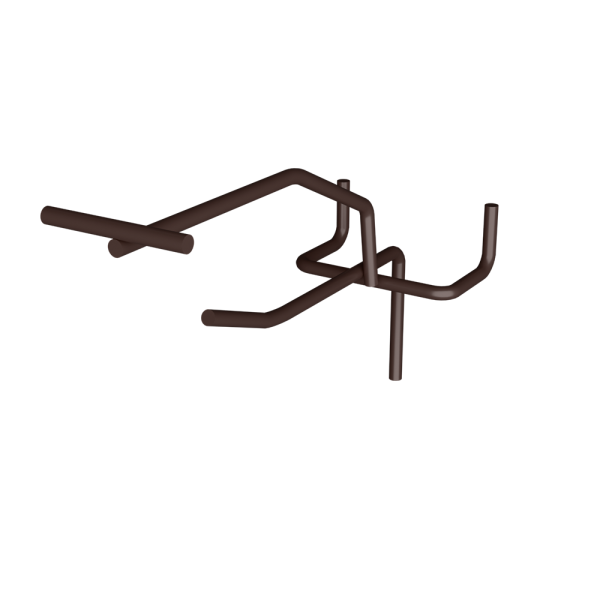 stpos_Крючок для перфорации одинарный с ценникодержателем 100мм, d4/d4мм, шаг 50, RAL8017 Коричневый