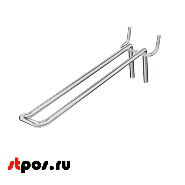 00_Крючок для перфорации двойной SHOLS, 300мм, d4,8мм, Шаг 45 мм, Хром