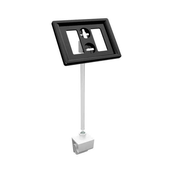 sk_Рамка ТЕХНО А8 черная, белый держатель TECHNO CL, ножка 100мм