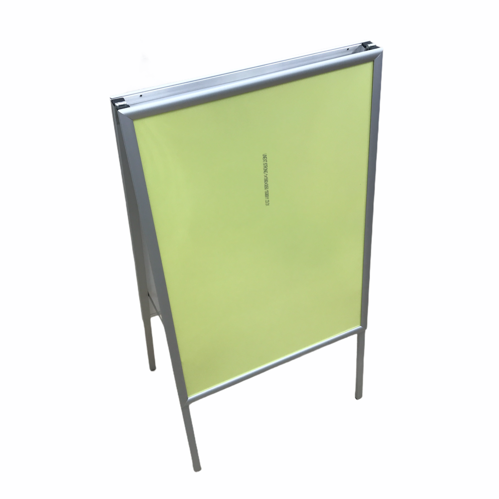 02_Штендер А-образный с двумя рамками А1, угол 45°, профиль 25мм, матовое серебро