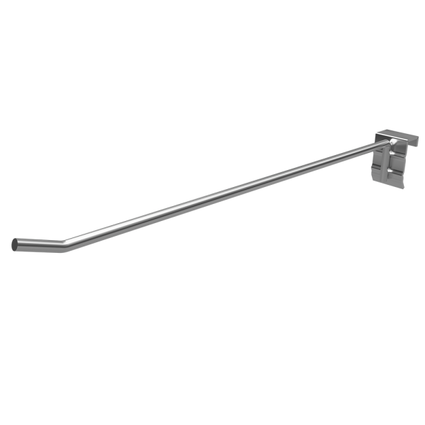 sk_Крючок для штанги 30х15 (профиль) одинарный с ценникодержателем, 300мм, покрытие хром, d6