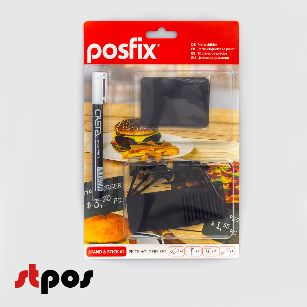 01_Набор держателей ценников STAND STICK 2 (меловой ценник А8-6шт,маркер-1шт, держатель-6шт,иголка-6шт)