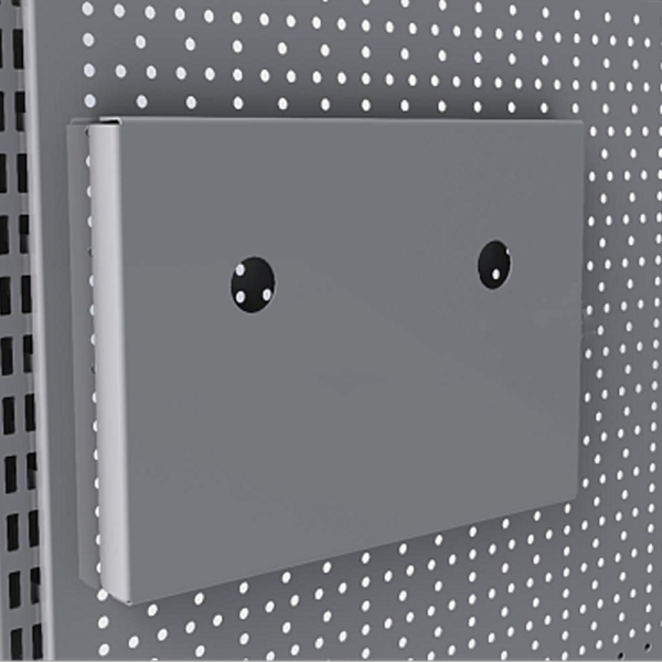 stpos_Держатель смесителя для ванной 300х200х30 мм на стенку перфорированную, Муар, RAL7024 Серый, спец.цв