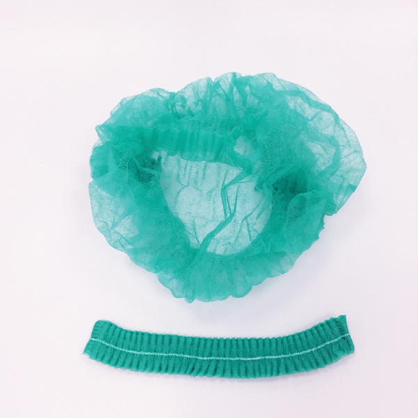 01_Шапочка одноразовая Шарлотта нетканая спанбонд ЗЕЛЕНАЯ (100шт. в упак.)