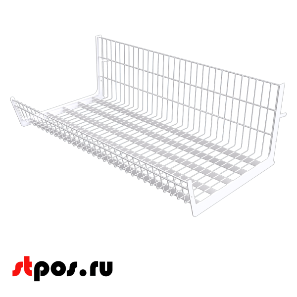 00_Основ.корзины однопоз.сетчат.навесн.усиленной 500х1000х300мм (унив.для 25/50 сер),Гл. RAL9016 Белый