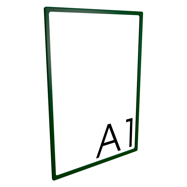 sk_Пластиковая рамка с закругленными углами формата А1 (594х841мм), PF-А1, Зеленый 