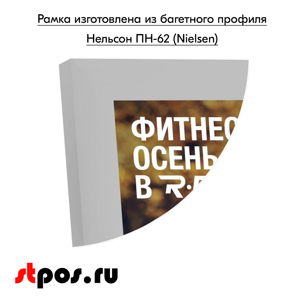 08_Алюминиевая рамка Нельсон ПН-62 А2 матовое серебро
