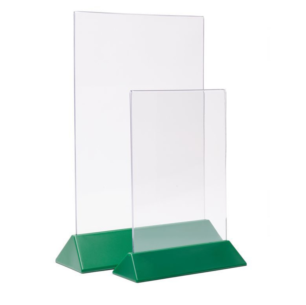 03_Тейбл-тент пластик, вертик трапецевидное зеленое основание