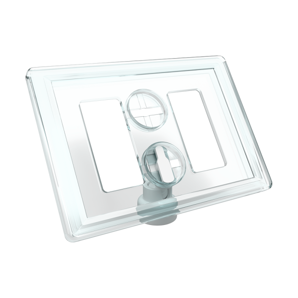 sk_Рамка ТЕХНО А8 прозрачная, белый держатель TECHNO MAG-BASE-VL