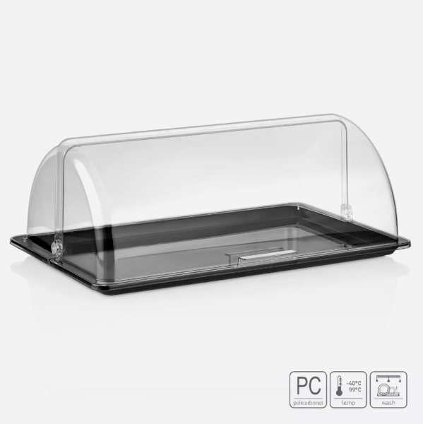 01_Крышка-купол сдвижная 530х325 мм (GN 1_1), поликарбонат, Прозрачный