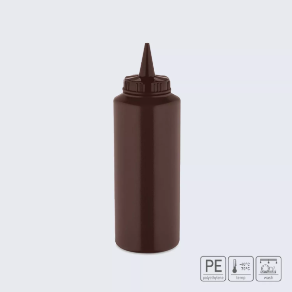 01_Диспенсер для соуса 0,5л, носик прямой, Коричневый