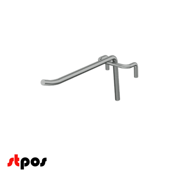 02_Крючок на решетку одинарный 100мм, покрытие цинк-хром, d5, шаг 50