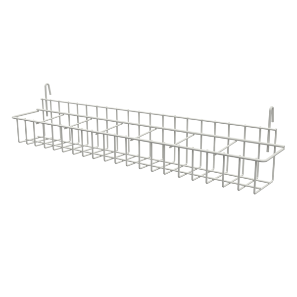 sk_Полка на сетку (решетку) для семян 7 ячеек 590х125х97мм, RAL9016, Белый