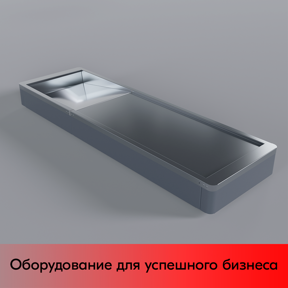 01_Рабочая поверхность для КБ ММ ECO PLUS L, узкий нак., длина 1900мм, МЕТАЛЛ, RAL7016, Серый