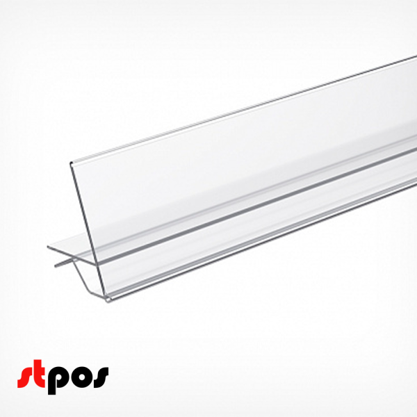 00_Ценникодержатель для стеклянных и деревянных полок, 1000х39 мм, GLL39, Прозрачный