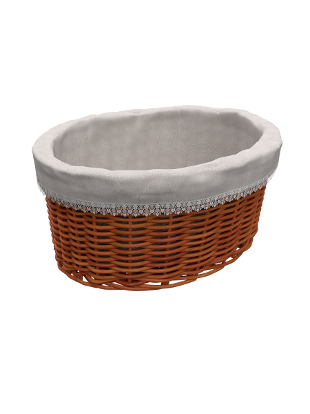 sk_Корзинка плетеная овальная из цельного ивового прута, 400х310х170 мм, Натуральный цвет