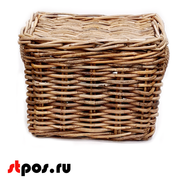 00_Сундук плетеный из натурального ротанга с крышкой, без ручек, 630х460х440 мм, Коричневый