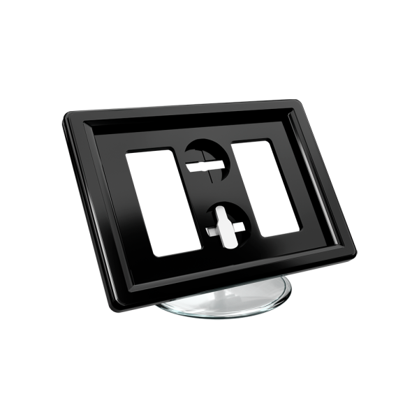 sk_Рамка ТЕХНО А8 черная, прозрачный держатель TECHNO ROUND BASE-VL 50мм