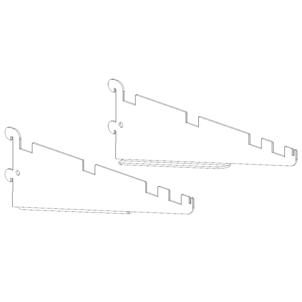 1_Полкодержатель для полки полукруглой сетчатой усиленный 300 мм, комплект (25 серия)