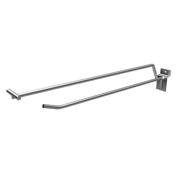 sk_Крючок для экономпанели одинарный с ценникодержателем, 300мм, d6, Хром, УСИЛЕННЫЙ