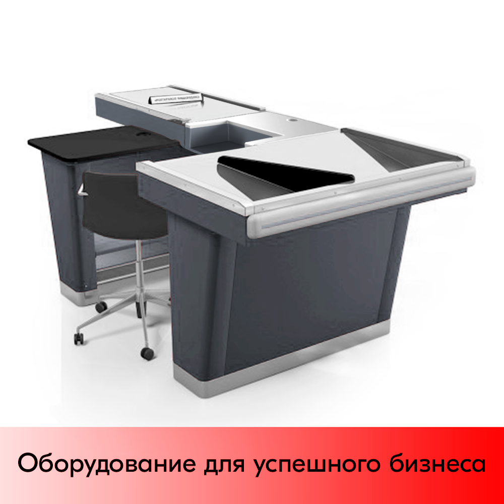 03_Кассовый бокс Stream-XL-200 v3.0 (шлиф.нерж., вырезы ДЯ FT, шир.нак.),Шагрень,RAL7024,Серый,Левый