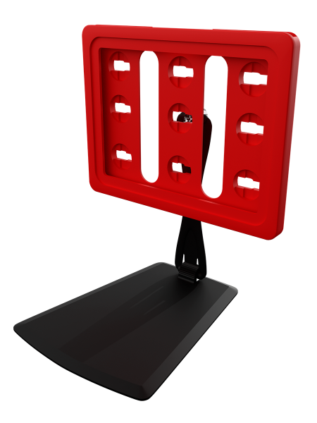 sk_Рамка ТЕХНО А7 красная, черный держатель TECHNO DELI-UNBO-SET90