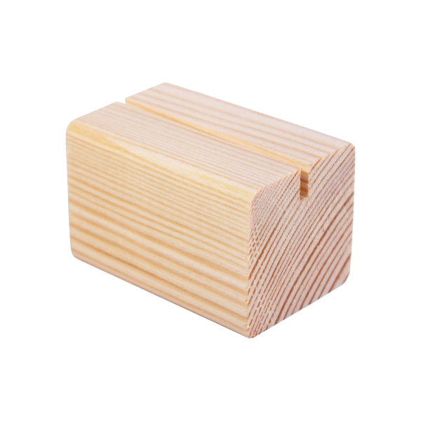 sk_Держатель ценника деревянный, 60х40х40 мм, прямая прорезь 3 мм, светлого цвета