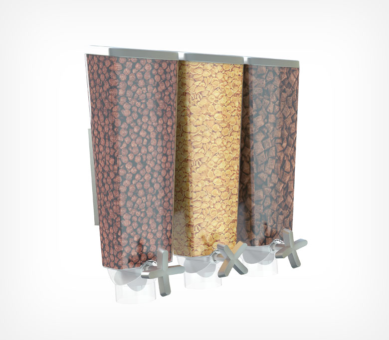 02_Гравитационные контейнеры DIAMOND 3 штуки в комплекте с настенным держателем SET DIAMOND WALL TRIO