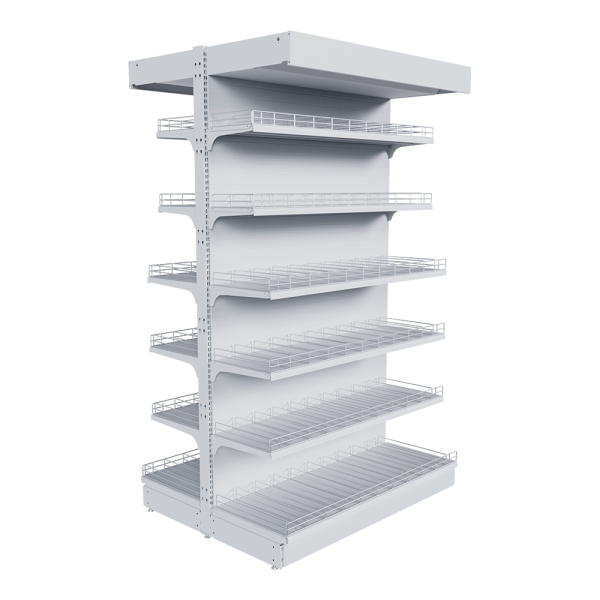 sk_НАБОР стеллаж 25 70 ГЛУХОЙ островной 2250х1330х500 12 полок, ограничители, разделители, ценник