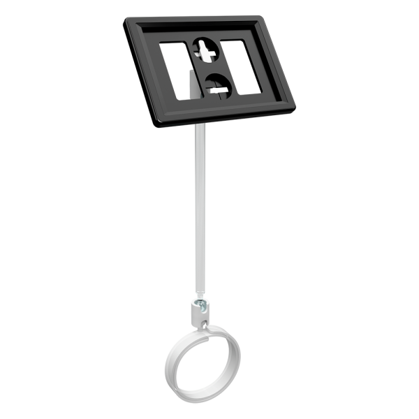 sk_Рамка ТЕХНО А8 черная, белый держатель TECHNO ROLL-VL спираль-улитка на колбасу, ножка 100мм