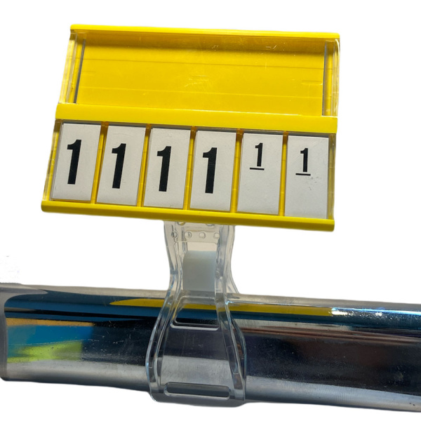 1_Кассета цен А8 ЖЕЛТАЯ regular на ПРОЗРАЧНОЙ прищепке FX-PC-А8-0